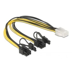 Καλώδιο DELOCK 83433 PCIe 6pin σε 2x 8pin 30cm