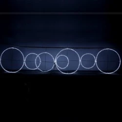 Φωτεινοί δακτύλιοι με λευκή led φωτοσωλήνα 280cm 400x100cm εξωτερικού χώρου στεγανός IP44