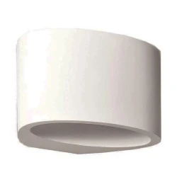 Απλίκα τοίχου MEDIUM οβάλ γύψινη για λάμπα G9 max 6W 150x120x100mm σε λευκό χρώμα