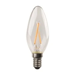 Λάμπα Led E14 κερί Μinion Crossed Filament C37 2.5W 3000K θερμό φως 250lm με διάφανο κάλυμμα