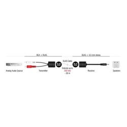 Audio extender DELOCK 87859 3.5mm & 2x RCA σε RJ45 έως 50m