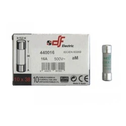 Φυσίγγιο κυλινδρικό πορσελάνης10x38mm 16Α aM