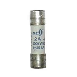 Ασφάλεια κυλινδρική (φυσίγγιο) 10x38mm 2A 1000V DC gR για φωτοβολταϊκά συστήματα