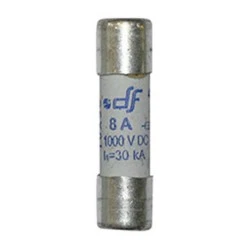 Ασφάλεια κυλινδρική (φυσίγγιο) 10x38mm 8A 1000V DC για φωτοβολταϊκά συστήματα