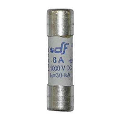 Ασφάλεια κυλινδρική (φυσίγγιο) 10x38mm 8A 1000V DC για φωτοβολταϊκά συστήματα