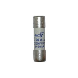 Ασφάλεια κυλινδρική (φυσίγγιο) 10x38mm 20A 900V DC για φωτοβολταϊκά συστήματα