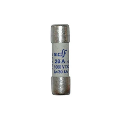 Ασφάλεια κυλινδρική (φυσίγγιο) 10x38mm 20A 900V DC για φωτοβολταϊκά συστήματα