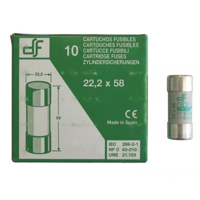 Φυσίγγιο κυλινδρικό πορσελάνης22x58mm 16Α aM Φυσίγγιο κυλινδρικό πορσελάνης22x58mm 16Α aM