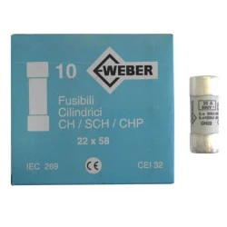 Φυσίγγιο κυλινδρικό πορσελάνης 22x58mm 20Α Gg ταχείας καύσεως