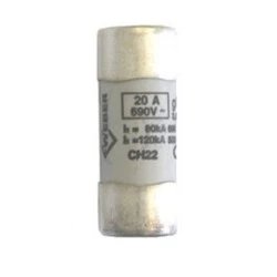 Φυσίγγιο κυλινδρικό πορσελάνης 22x58mm 20Α Gg ταχείας καύσεως