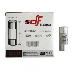 Φυσίγγιο κυλινδρικό πορσελάνης 22x58mm 32Α Gg ταχείας καύσεως