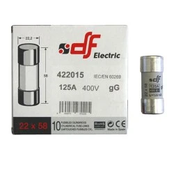 Φυσίγγιο κυλινδρικό πορσελάνης 22x58mm 125Α Gg ταχείας καύσεως