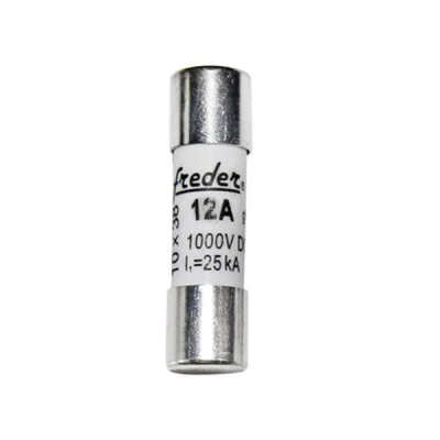 Φυσίγγιο κυλινδρικό Freder 10x38mm 12A 1000 VDC για φωτοβολταϊκά συστήματα
