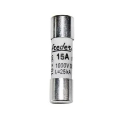 Φυσίγγιο κυλινδρικό Freder 10x38mm 15A 1000 VDC για φωτοβολταϊκά συστήματα