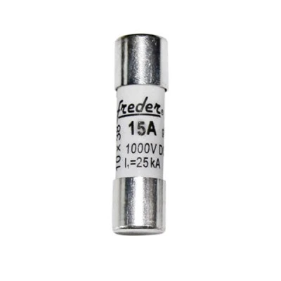 Φυσίγγιο κυλινδρικό Freder 10x38mm 15A 1000 VDC για φωτοβολταϊκά συστήματα