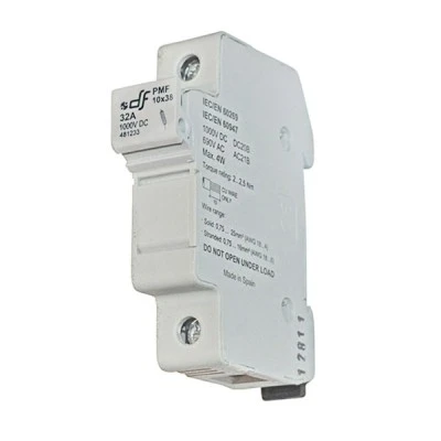 Βάση μονοπολική ράγας(ασφαλειοθήκη) 1x32A 1000VDC για κυλινδρικές ασφάλειες 10x38mm για φωτοβολταϊκά