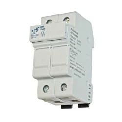 Βάση διπολική ράγας (ασφαλειοθήκη) 2x32A 1000VDC για κυλινδρικές ασφάλειες 10x38mm για φωτοβολταϊκά