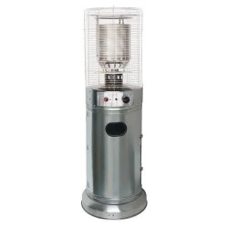 Θερμάστρα υγραερίου κυκλική mini με ύψος 1,35m 11kw inox (stainless steel) με κάλυψη έως 13m²