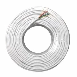 Καλώδιο συναγερμού λευκό 8x0.22mm² 4 ζευγών προέκτασης τηλεφώνου χωρίς θωράκιση