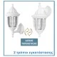 Απλίκα φανάρι επίτοιχο στρόγγυλο λευκό διπλής τοποθέτησης pc με ντουί Ε27 στενανό IP44 Απλίκα φανάρι επίτοιχο στρόγγυλο λευκό διπλής τοποθέτησης pc με ντουί Ε27 στενανό IP44