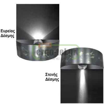 Led φωτιστικό επίτοιχο αντικέ ημικύκλιο διπλής κατεύθυνσης 40W για λάμπα G9 230V στεγανό IP54