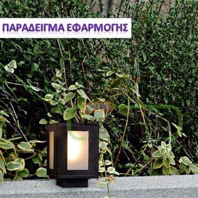 Φωτιστικό φανάρι τετράγωνο μαύρο αλουμινίου στεγανό IP44 για λάμπα Ε27 240V 250x250mm