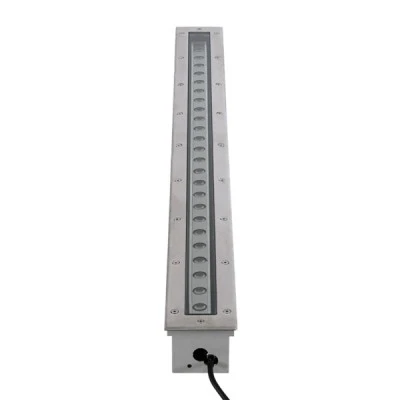 GloboStar® UNDERGROUND-PASSAGGIO 90196 Χωνευτό Φωτιστικό Wall Washer Δαπέδου LED 24W 2160lm 10° DC 24V Αδιάβροχο IP68 με Ρυθμιζόμενη Γωνία Φωτισμού L108 x W9 x H7.5cm Θερμό Λευκό 2700K - Ανοξείδωτο Ατσάλι - 3 Years Warranty