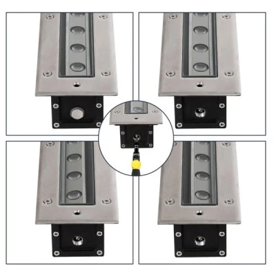 GloboStar® UNDERGROUND-PASSAGGIO 90196 Χωνευτό Φωτιστικό Wall Washer Δαπέδου LED 24W 2160lm 10° DC 24V Αδιάβροχο IP68 με Ρυθμιζόμενη Γωνία Φωτισμού L108 x W9 x H7.5cm Θερμό Λευκό 2700K - Ανοξείδωτο Ατσάλι - 3 Years Warranty