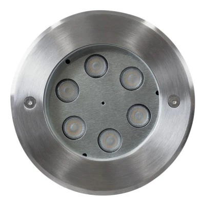 GLOBOSTAR® UNDERWATER-YUNI 90417 Υποβρύχιο Χωνευτό Σποτ για Σιντριβάνια/Πισίνες LED 6W 540lm 30° DC 24V Αδιάβροχο IP68 Θερμό Λευκό 2700K Dimmable - Ανοξείδωτο Ατσάλι 304 - Φ15 x Υ10cm - 3 Χρόνια Εγγύηση