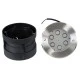 GLOBOSTAR® UNDERWATER-YUNI 90417 Υποβρύχιο Χωνευτό Σποτ για Σιντριβάνια/Πισίνες LED 6W 540lm 30° DC 24V Αδιάβροχο IP68 Θερμό Λευκό 2700K Dimmable - Ανοξείδωτο Ατσάλι 304 - Φ15 x Υ10cm - 3 Χρόνια Εγγύηση