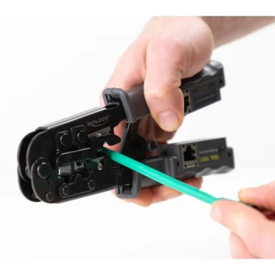 Εργαλείο πτύχωσης DELOCK 90510 με απογυμνωτή & tester 8P/6P/4P με μηχανισμό κλειδώματος