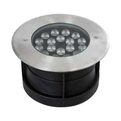 GloboStar® UNDERGROUND-SINA 90572 Χωνευτό Φωτιστικό Σποτ Δαπέδου LED 18W 1710lm 15° DC 24V Αδιάβροχο IP68 Φ20 x Υ11cm Φυσικό Λευκό 4500K - Ανοξείδωτο Ατσάλι - 3 Χρόνια Εγγύηση