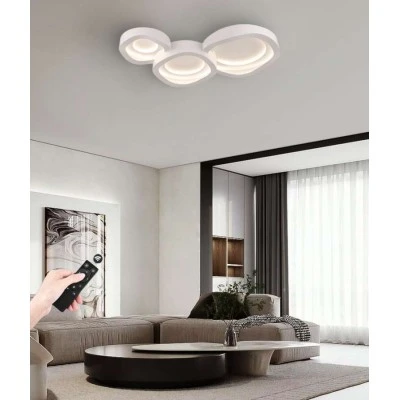Φωτιστικό οροφής Led ESTELLA σε λευκό χρώμα CCT 140W 14000lm Μ90xΠ60xΠ12cm  