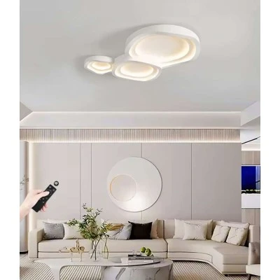 Φωτιστικό οροφής Led ESTELLA σε λευκό χρώμα CCT 140W 14000lm Μ90xΠ60xΠ12cm  