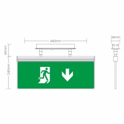Αυτοελεγχόμενο φωτιστικό σήμανσης SLD-44/SP συνεχούς λειτουργίας 125lm/125lm 3 ώρες αυτονομία IP30