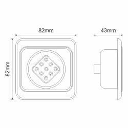 Φωτιστικό ασφαλείας τοίχου GR-80/W με 9 LED στεγανό IP65 με ασημί περίβλημα