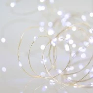 300 mini led χριστουγεννιάτικα λαμπάκια λευκό φως 6.5V IP20 με καλώδιο χαλκού ασημί