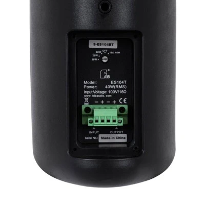 GloboStar® FDB ES104BT 98000 Facilities Speaker - Παθητικό Ηχείο Εγκαταστάσεων Επιτοίχιο με Μετασχηματιστή 100V & 16Ω - 40W RMS (160W Peak) - 1 x 4" Inches LF & 1 x 0.8" Inches HF - Αδιάβροχο IP65 - Μαύρο - Μ14.1 x Π17 x Υ23cm - Ζεύγος