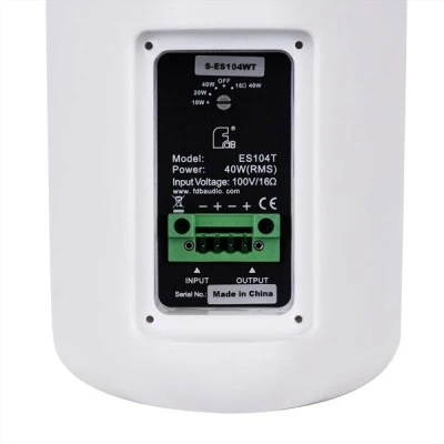 GloboStar® FDB ES104WT 98001 Facilities Speaker - Παθητικό Ηχείο Εγκαταστάσεων Επιτοίχιο με Μετασχηματιστή 100V & 16Ω - 40W RMS (160W Peak) - 1 x 4" Inches LF & 1 x 0.8" Inches HF - Αδιάβροχο IP65 - Λευκό - Μ14.1 x Π17 x Υ23cm - Ζεύγος