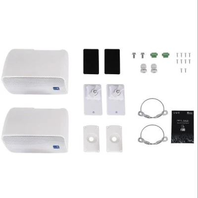 GloboStar® FDB ES104WT 98001 Facilities Speaker - Παθητικό Ηχείο Εγκαταστάσεων Επιτοίχιο με Μετασχηματιστή 100V & 16Ω - 40W RMS (160W Peak) - 1 x 4" Inches LF & 1 x 0.8" Inches HF - Αδιάβροχο IP65 - Λευκό - Μ14.1 x Π17 x Υ23cm - Ζεύγος