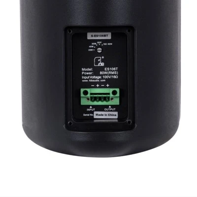 GloboStar® FDB ES106BT 98002 Facilities Speaker - Παθητικό Ηχείο Εγκαταστάσεων Επιτοίχιο με Μετασχηματιστή 100V & 16Ω - 80W RMS (320W Peak) - 1 x 6" Inches LF & 1 x 1" Inches HF - Αδιάβροχο IP65 - Μαύρο - Μ18.2 x Π22.4 x Υ36.2cm - Ζεύγος