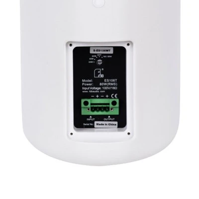 GloboStar® FDB ES106WT 98003 Facilities Speaker - Παθητικό Ηχείο Εγκαταστάσεων Επιτοίχιο με Μετασχηματιστή 100V & 16Ω - 80W RMS (320W Peak) - 1 x 6" Inches LF & 1 x 1" Inches HF - Αδιάβροχο IP65 - Λευκό - Μ18.2 x Π22.4 x Υ36.2cm - Ζεύγος