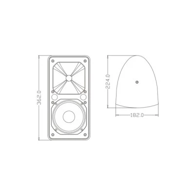 GloboStar® FDB ES106WT 98003 Facilities Speaker - Παθητικό Ηχείο Εγκαταστάσεων Επιτοίχιο με Μετασχηματιστή 100V & 16Ω - 80W RMS (320W Peak) - 1 x 6" Inches LF & 1 x 1" Inches HF - Αδιάβροχο IP65 - Λευκό - Μ18.2 x Π22.4 x Υ36.2cm - Ζεύγος