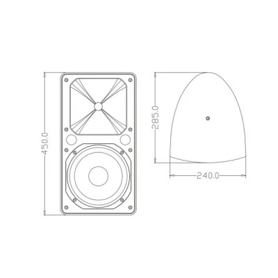GloboStar® FDB ES108WT 98005 Facilities Speaker - Παθητικό Ηχείο Εγκαταστάσεων Επιτοίχιο με Μετασχηματιστή 100V & 16Ω - 150W RMS (600W Peak) - 1 x 8" Inches LF & 1 x 1" Inches HF - Αδιάβροχο IP65 - Λευκό - Μ24 x Π28.5 x Υ45cm