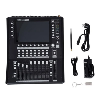 GloboStar® FDB F260 98023 Multifunctional Digital Mixer Audio Console 24Ch - Επαγγελματική Ψηφιακή Κονσόλα Ήχου 16Ch Audio In / 8Ch Audio Out / 8Ch BUS Out - Οθόνη Αφής 10" HD - Wifi Smart System - UDP - AC 220V/50-60Hz - IP20 - Μαύρο - Μ38 x Π49 x Υ