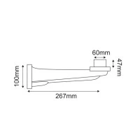 Βάση τοίχου πλαστική μαύρη 18x6cm για φωτιστικά μπάλες με ντουί Ε27