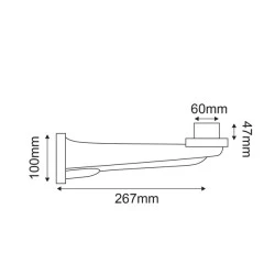 Βάση τοίχου πλαστική μαύρη 18x6cm για φωτιστικά μπάλες με ντουί Ε27