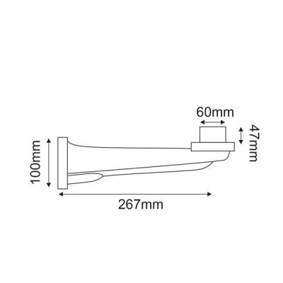 Βάση τοίχου πλαστική μαύρη 18x6cm για φωτιστικά μπάλες με ντουί Ε27