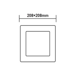 Φωτιστικό LED PANEL οροφής λευκό τετράγωνο 18W ψυχρό χρώμα φωτός 6500K 1800Lm με διάσταση 208x208mm