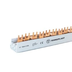 Γέφυρα χαλκού πίνακα με μήκος 100cm BUSBAR 63A μονοφασική διχαλωτή